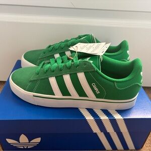 Adidas Campus Green and White Shoes